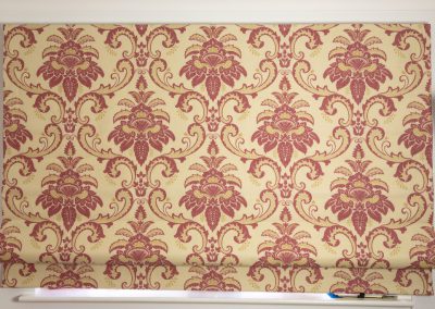Roman blind with red floral design